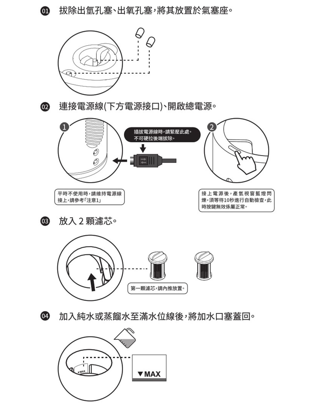 HHT200,吸入氫氣機,安裝說明
